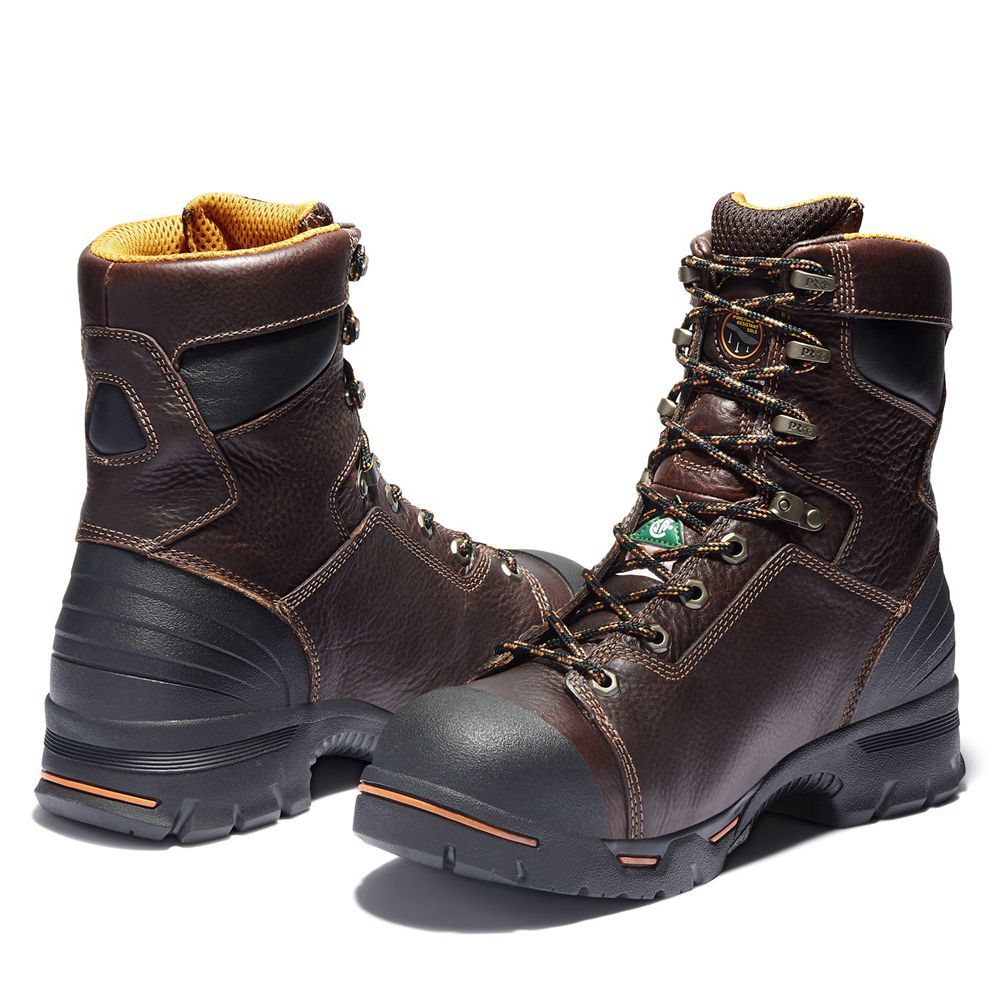 Timberland Mens Work Boots PRO® Endurance 8\" Steel Toe - Brown - India XV8654917